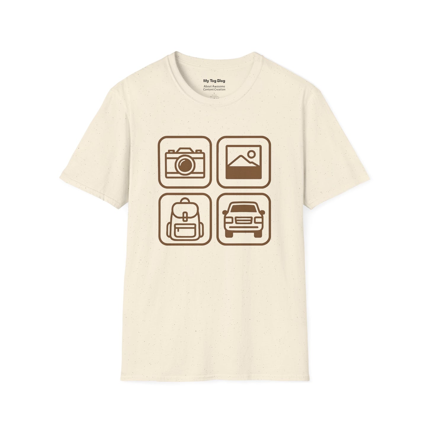 Photography Travel Icons T-Shirt - Adventure Inspired Tee for Travel enthusiasts and Photographers