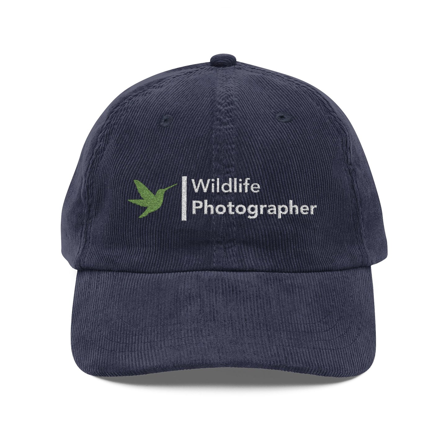 Wildlife Photographer Corduroy Cap — Embroidered Outdoor Photography Hat