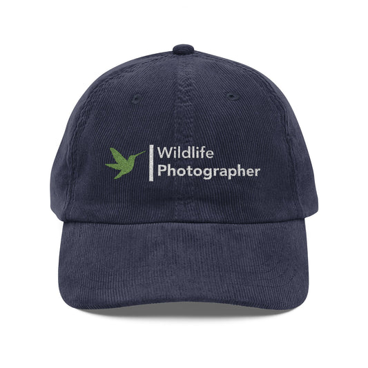 Wildlife Photographer Corduroy Cap — Embroidered Outdoor Photography Hat