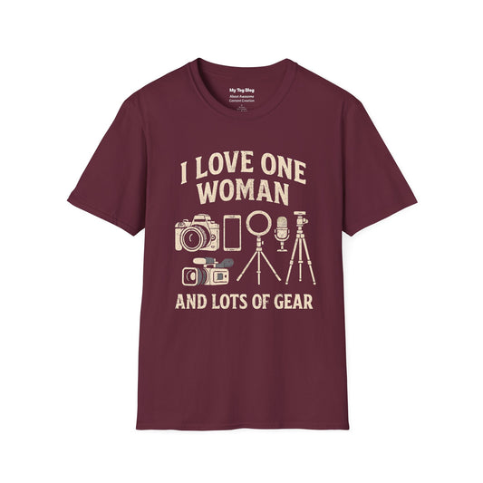 I Love One Woman And Lots Of Gear Content Creator T-Shirt