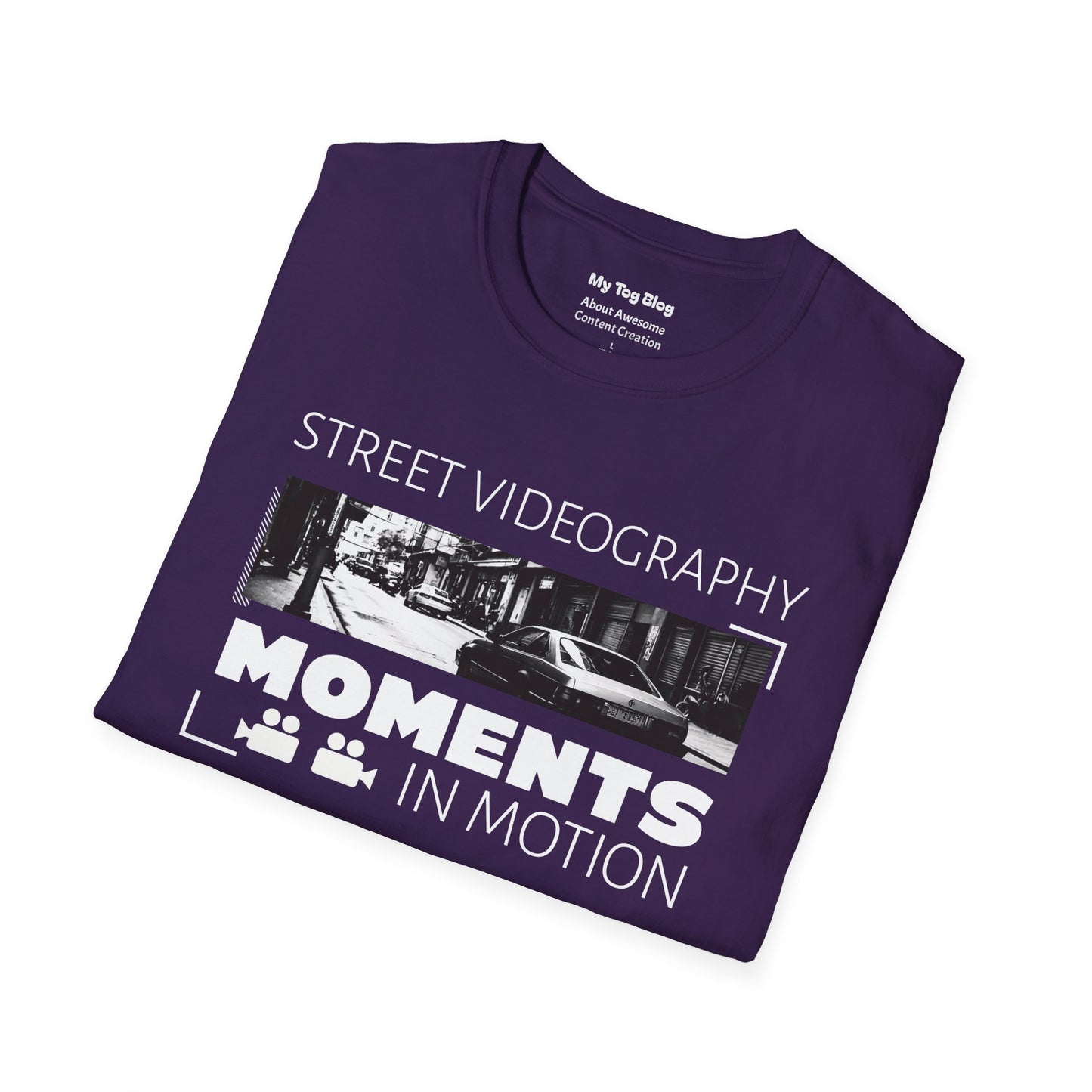 Street Videography T-Shirt — "Moments in Motion" Film Camera Tee
