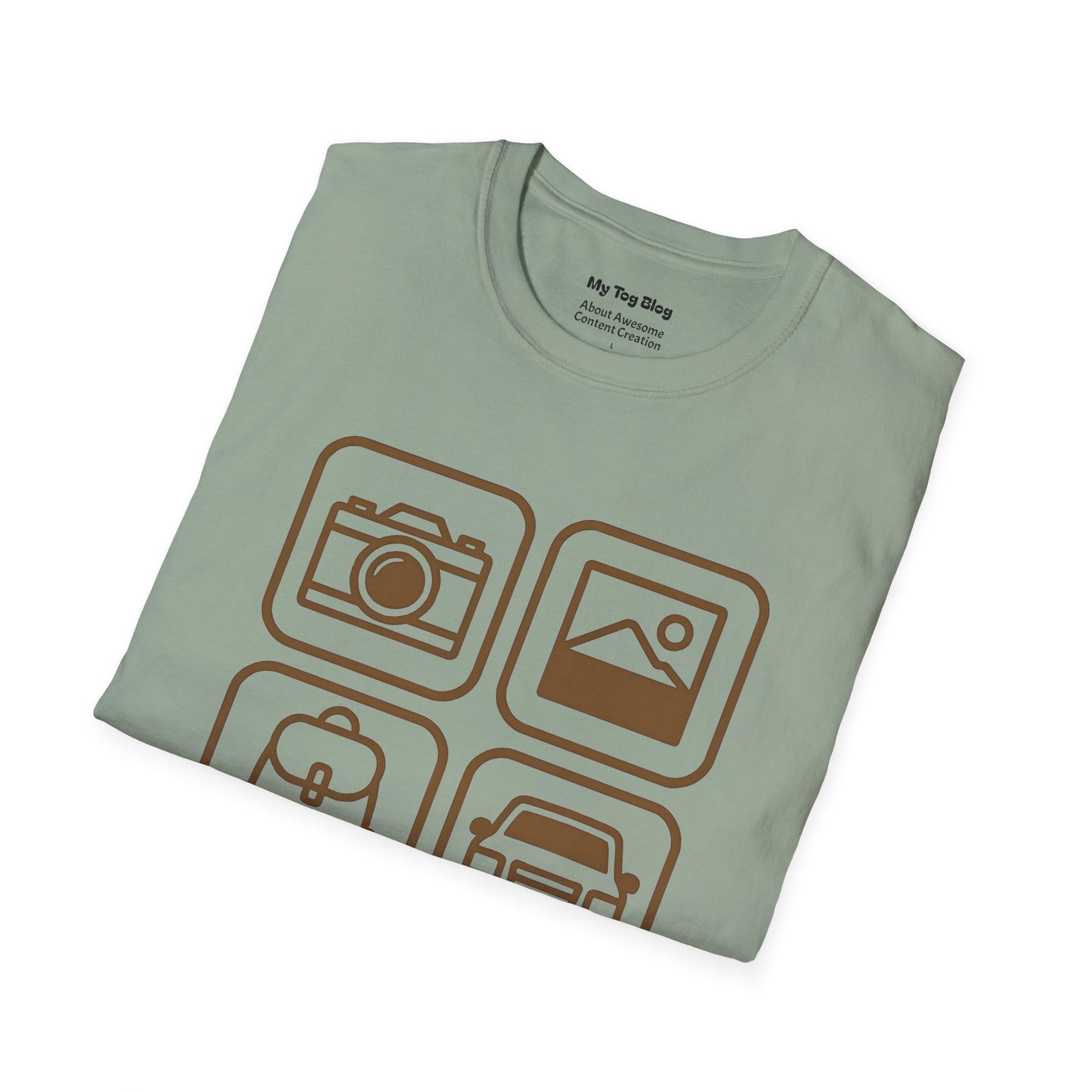 Photography Travel Icons T-Shirt - Adventure Inspired Tee for Travel enthusiasts and Photographers