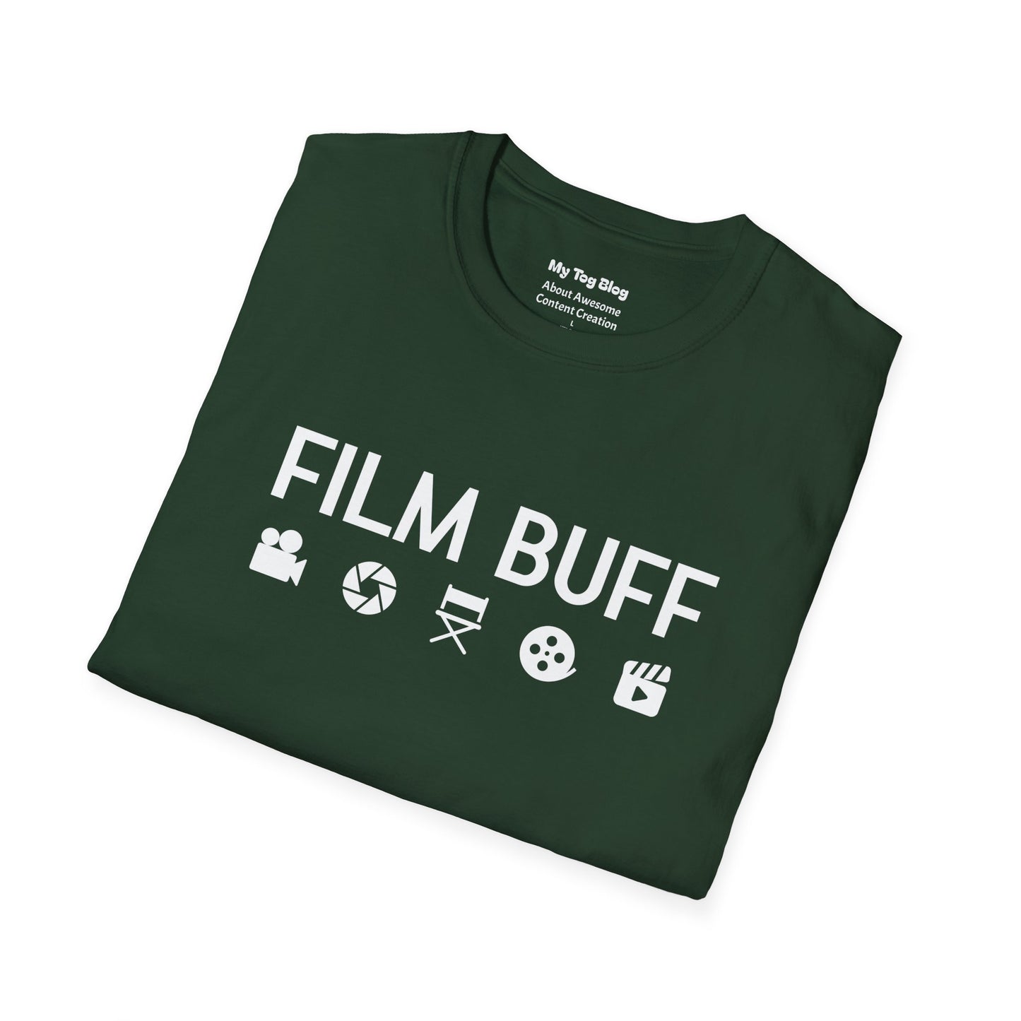 Film Buff Unisex Softstyle T-Shirt | Movie Lover Gift, Movie Night Apparel, Cinematic Fashion, Casual Tee, Gift for Film Enthusiasts