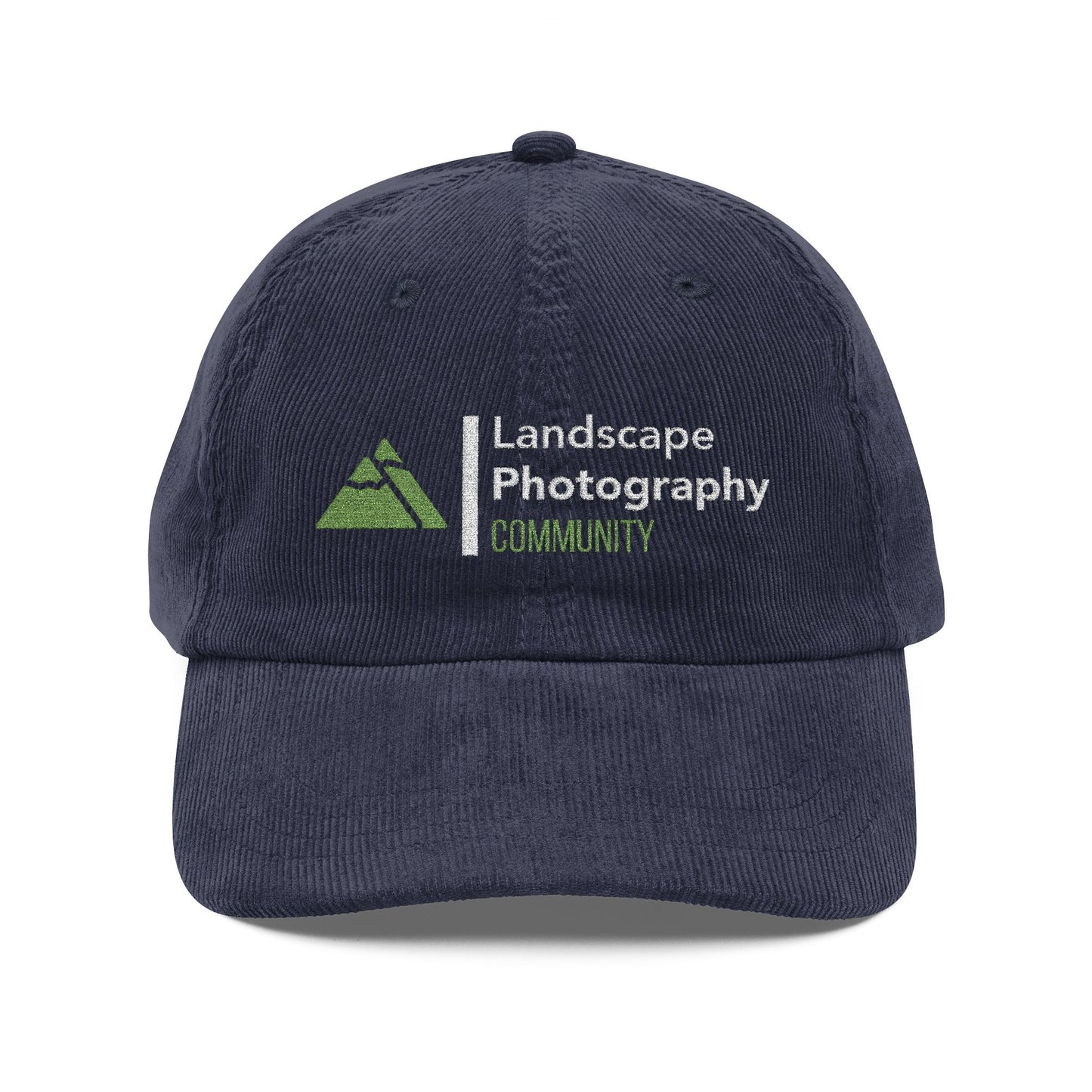 Landscape Photography Corduroy Cap — Vintage Embroidered Outdoor Hat