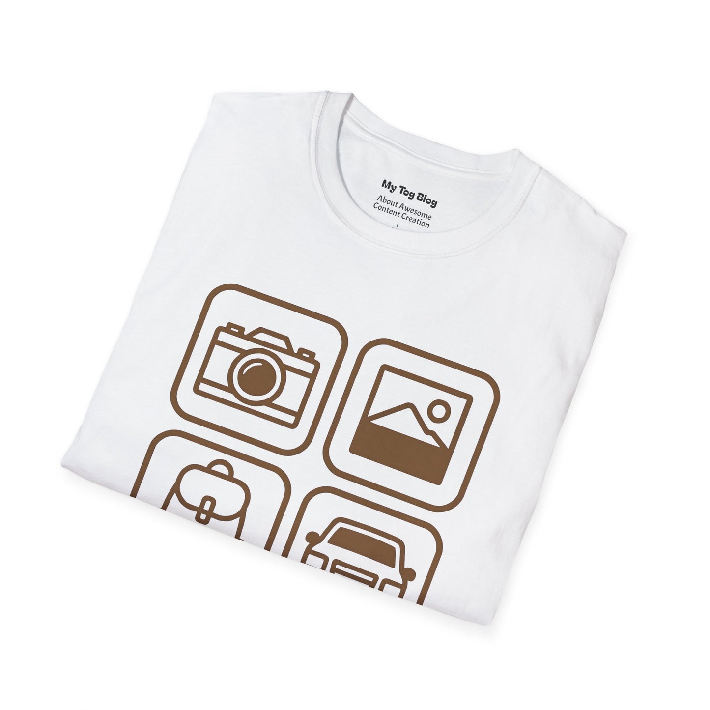 Photography Travel Icons T-Shirt - Adventure Inspired Tee for Travel enthusiasts and Photographers