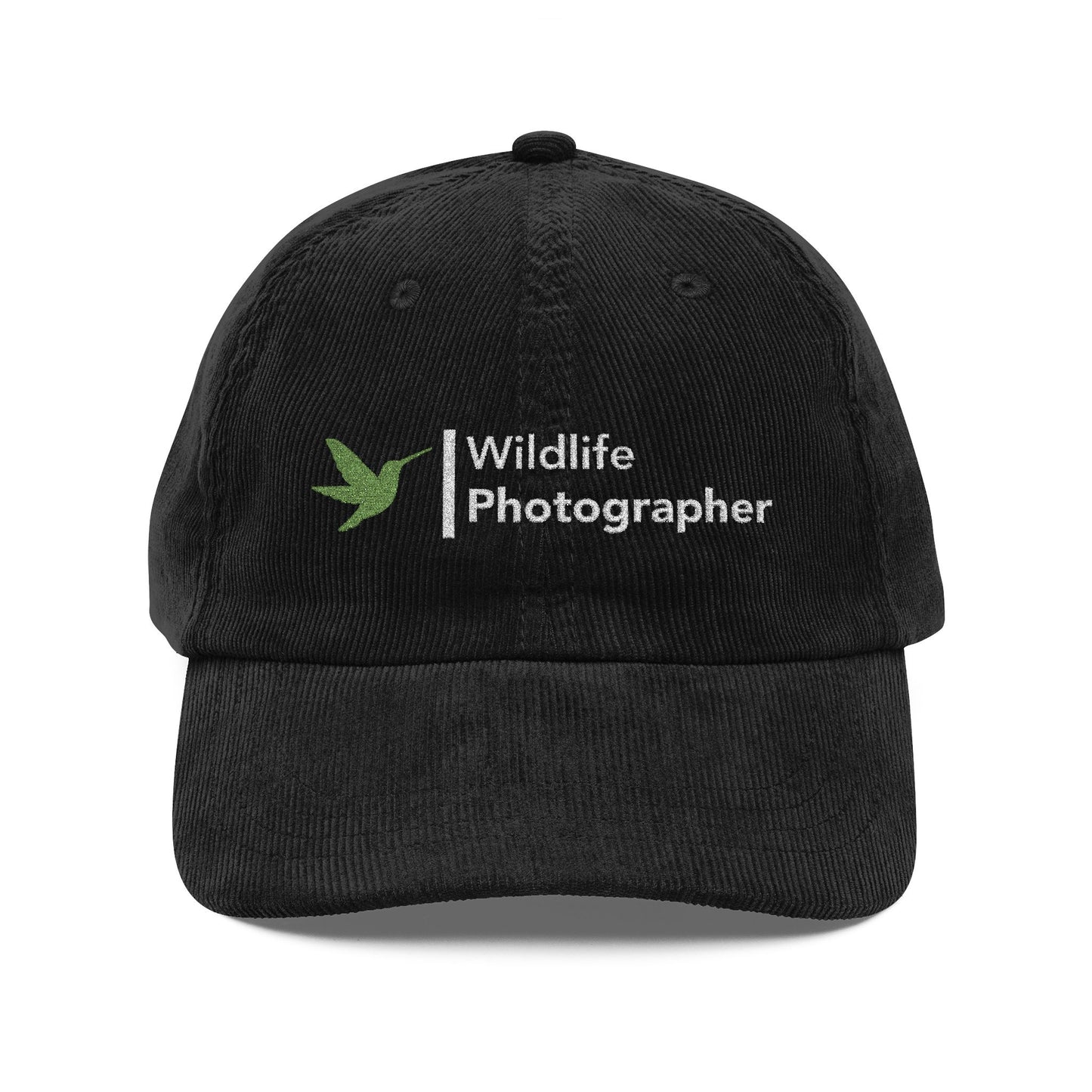 Wildlife Photographer Corduroy Cap — Embroidered Outdoor Photography Hat