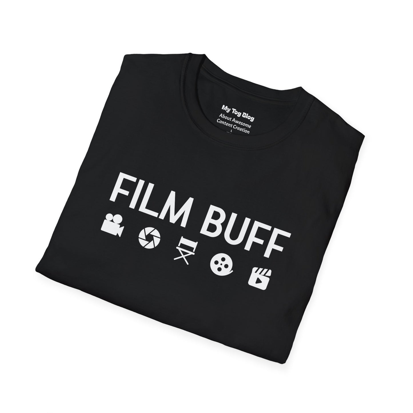 Film Buff Unisex Softstyle T-Shirt | Movie Lover Gift, Movie Night Apparel, Cinematic Fashion, Casual Tee, Gift for Film Enthusiasts