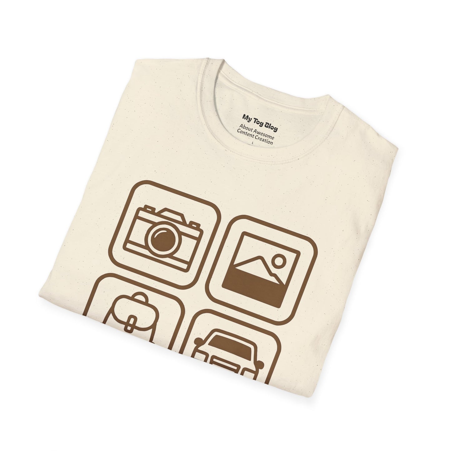 Photography Travel Icons T-Shirt - Adventure Inspired Tee for Travel enthusiasts and Photographers