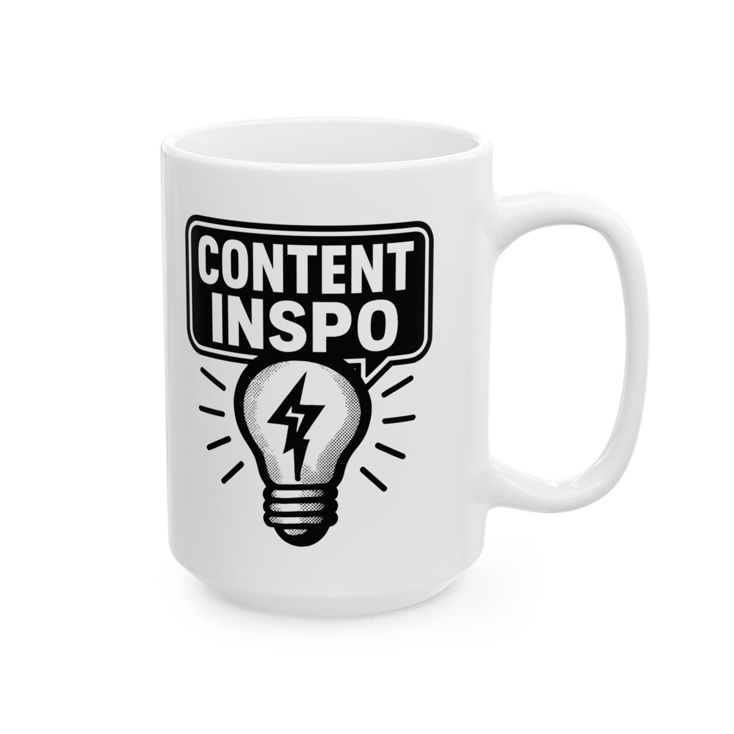 Coffee Mug - "Coffee Inspiring Content" Funny Office Ceramic Mug (15 oz)