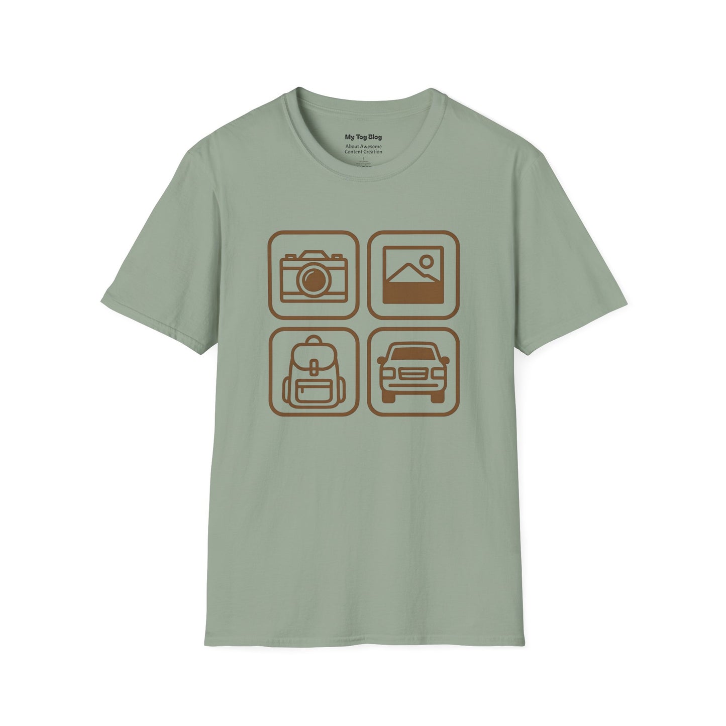 Photography Travel Icons T-Shirt - Adventure Inspired Tee for Travel enthusiasts and Photographers